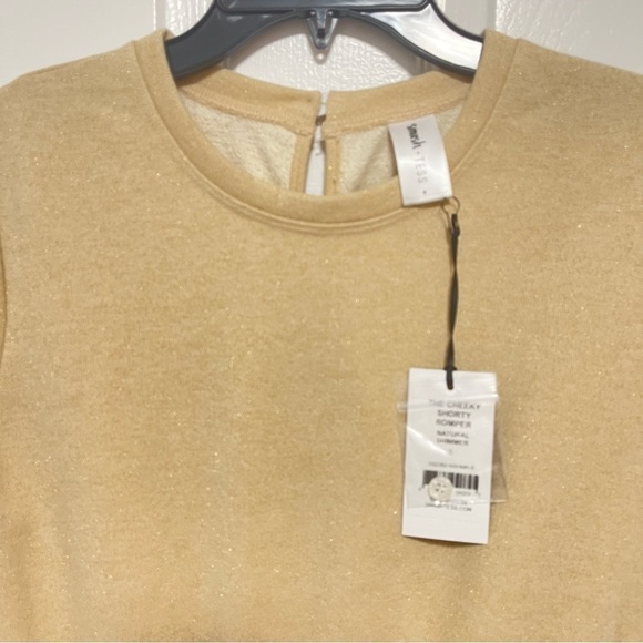 [Smash + Tess] Backyard Shorty Romper in Natural Shimmer - S - Picture 4 of 6